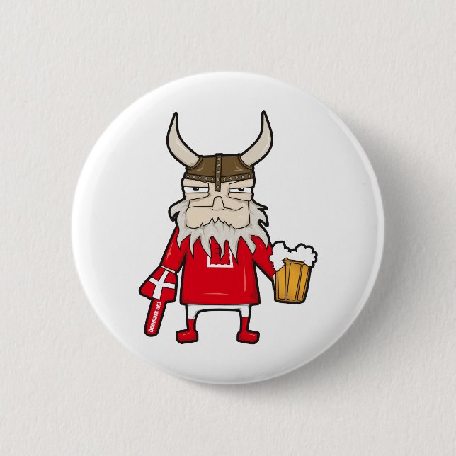 Danish Viking Fan Pinback Button (Front)