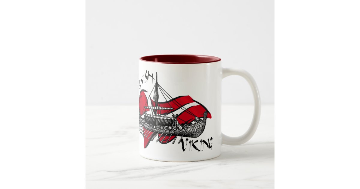 Danish Viking Ship Cultural Gifts Of Denmark Two Tone Coffee Mug Zazzle Com
