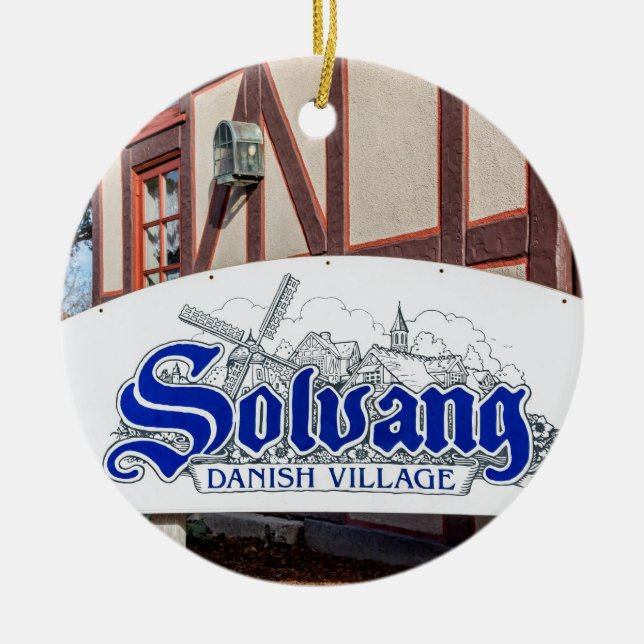 Danish Village of Solvang Ceramic Ornament (Front)