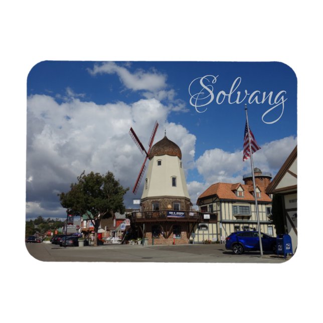 Danish Windmill Solvang California Souvenir Magnet (Horizontal)