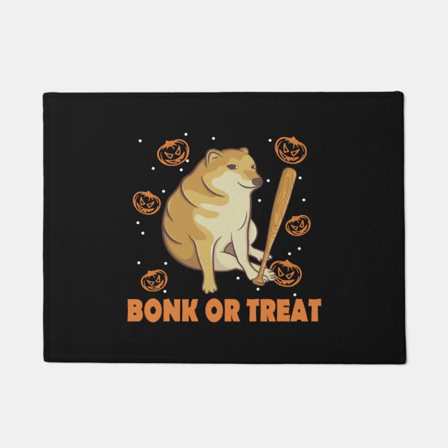 Dank Meme Cheems Halloween Dog Doormat (Front)