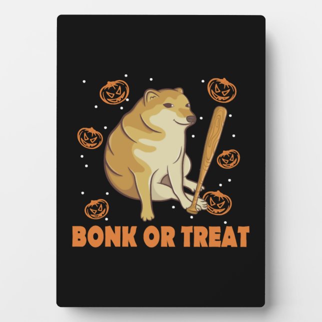 Dank Meme Cheems Halloween Dog Plaque (Front)