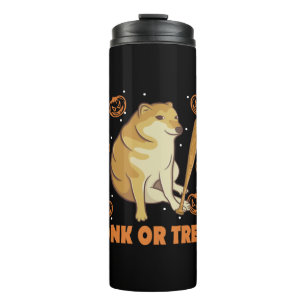 Dank Meme Cheems Halloween Dog Thermal Tumbler