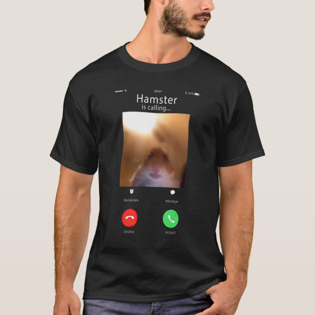 dank meme hamster staring front camera hamster cal T-Shirt (Front)
