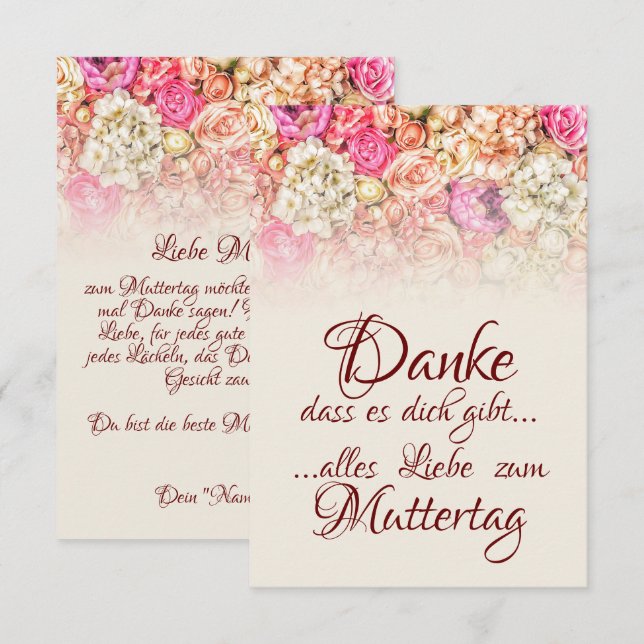 Danke, dass es dich gibt - Muttertag (Front/Back)