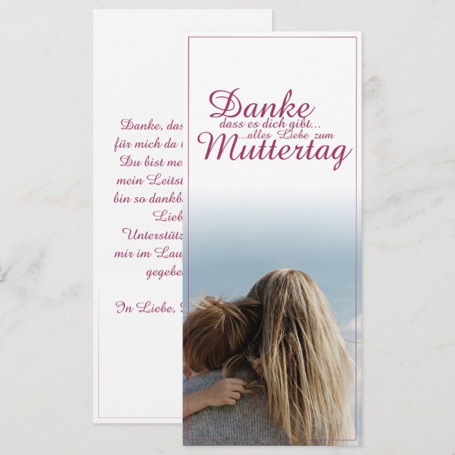 Danke, dass es dich gibt, Muttertag, Mutter & Kind (Front/Back)