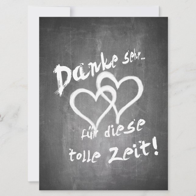 Danke für diese tolle Zeit auf einer Kreidetafel (Front)