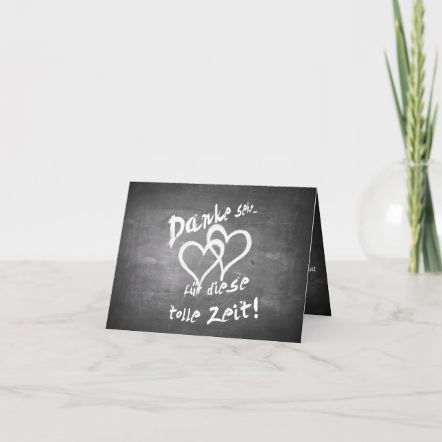 Danke für diese tolle Zeit auf einer Kreidetafel Card (Front)