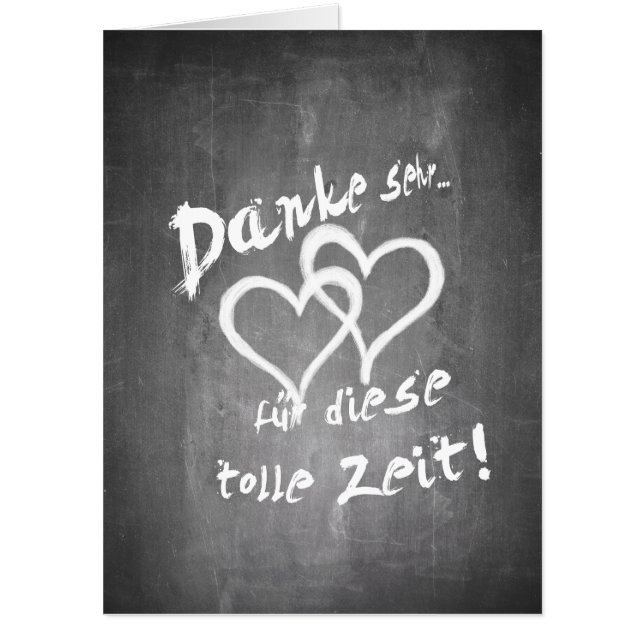 Danke für diese tolle Zeit auf einer Kreidetafel Card (Front)