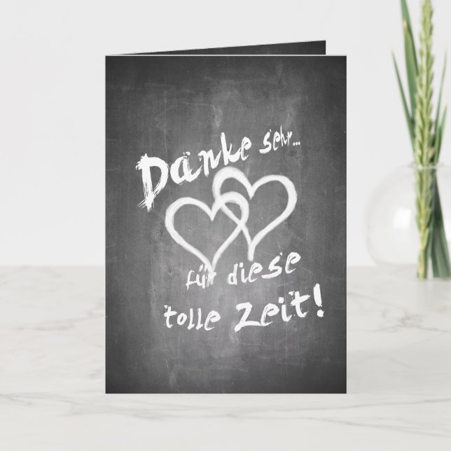 Danke für diese tolle Zeit auf einer Kreidetafel Card (Front)
