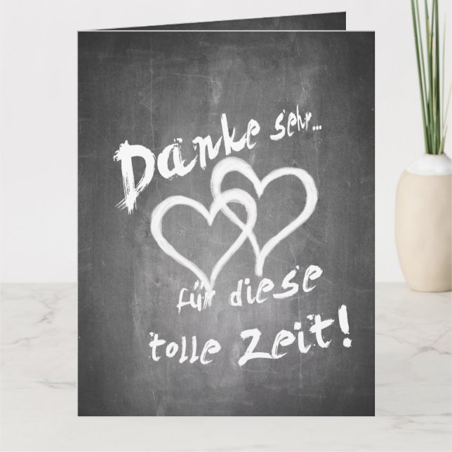 Danke für diese tolle Zeit auf einer Kreidetafel Card (Front)