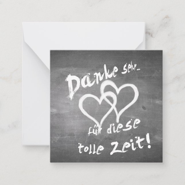 Danke für diese tolle Zeit auf einer Kreidetafel Note Card (Front)