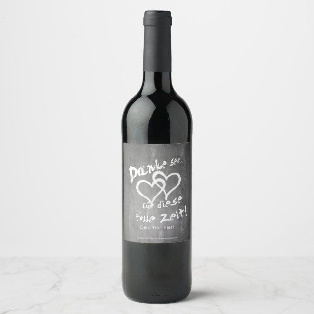 Danke für diese tolle Zeit auf einer Kreidetafel Wine Label (Front)