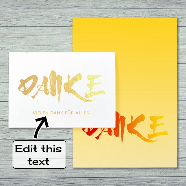 Danke german thank you gold foil card (Creator Uploaded)
