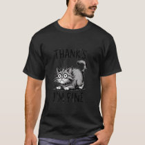 Danke, mir geht es gut - Funny Stressed Cat Meme T-Shirt