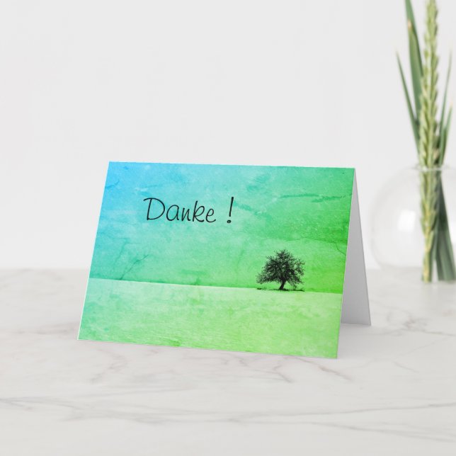 Danke mit einem einsamen Baum Card (Front)