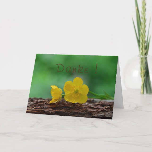 Danke mit gelbe Blüten Card (Front)
