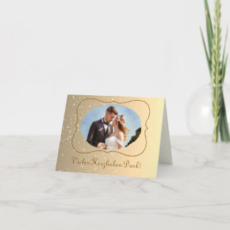 Dankeskarte Hochzeit mit Gold Glitzer-Optik Thank You Card