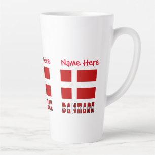 Danmark Dannebrog Red Personalization  Latte Mug