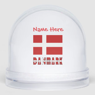 Danmark Dannebrog Red Personalized  Snow Globe