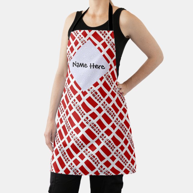 Danmark Dannebrog Tiled Personalized Apron (Insitu)