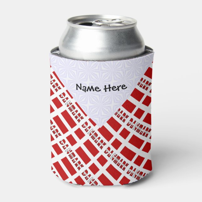 Danmark Dannebrog Tiled Personalized Can Cooler (Can Front)