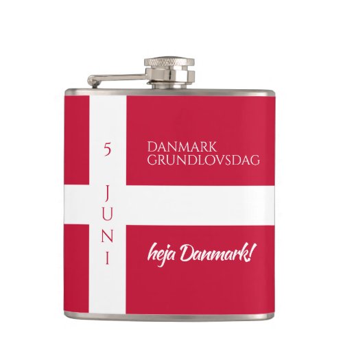 Danmark Grundlovsdag Danish National Day Flag Flask