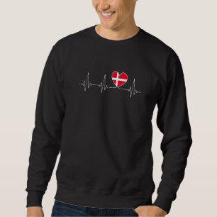 Danmark Love And Danish Flag With Heart For Denmar Sweatshirt