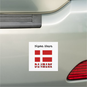Danmark og Dannebrog Personalized  Car Magnet