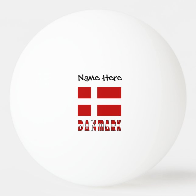 Danmark og Dannebrog Personalized  Ping Pong Ball (Front)