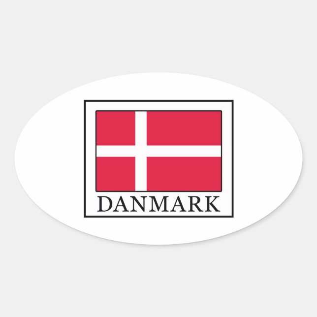 Danmark Oval Sticker (Front)