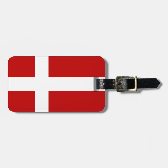 Dannebrog Danish Flag Luggage Tag (Front Horizontal)