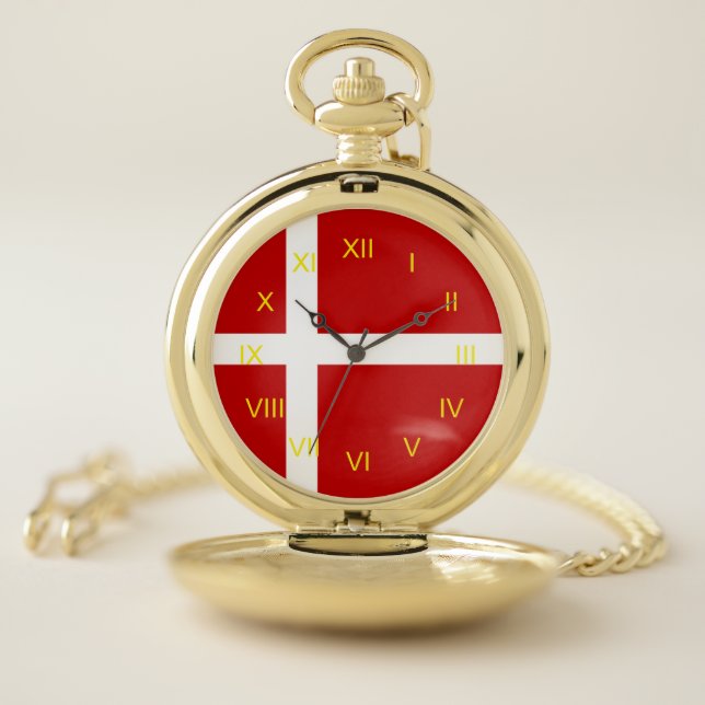 Dannebrog Danish Flag Pocket Watch (Inside)