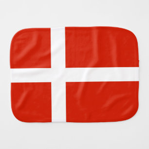 Dannebrog; The Official Flag of Denmark Baby Burp Cloth