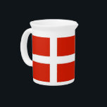 Dannebrog; The Official Flag of Denmark Beverage Pitcher<br><div class="desc">The national flag of Denmark,  Dannebrog,  is red with a white Scandinavian cross that extends to the edges of the flag.</div>