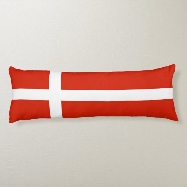 Dannebrog; The Official Flag of Denmark Body Pillow (Back)