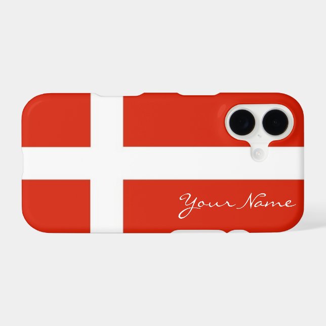 Dannebrog; The Official Flag of Denmark Case-Mate iPhone Case (Back (Horizontal))