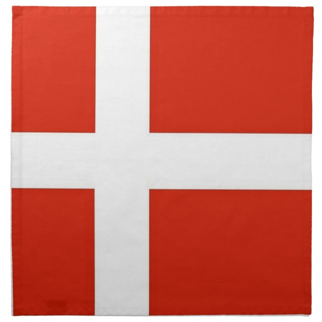Dannebrog; The Official Flag of Denmark Cloth Napkin (Front)