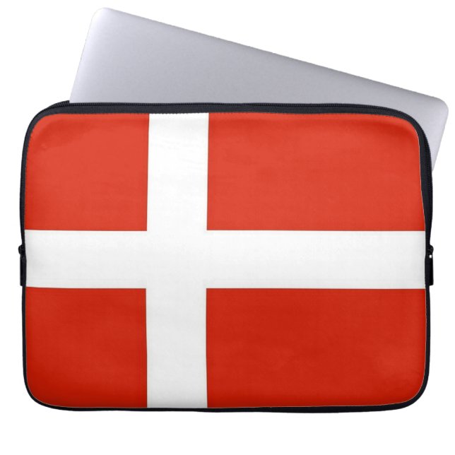 Dannebrog; The Official Flag of Denmark Laptop Sleeve (Front)
