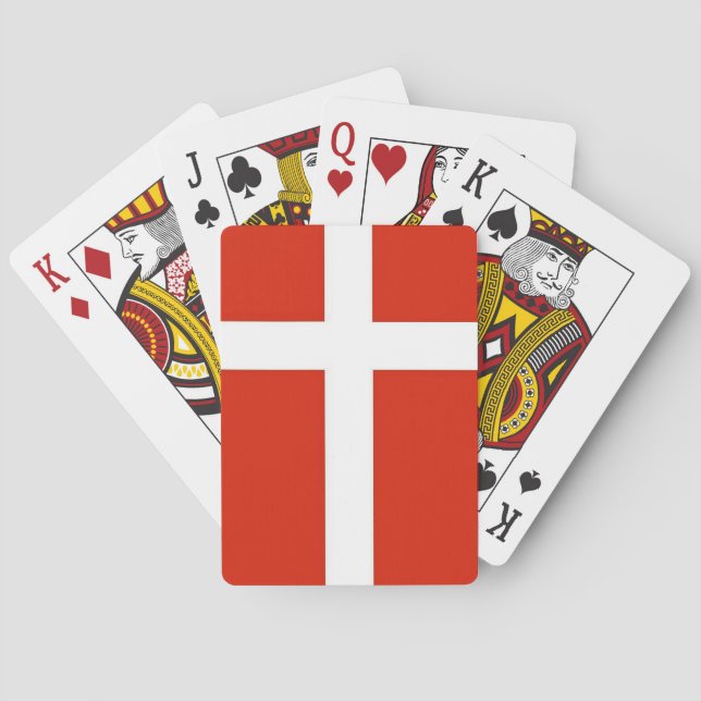 Dannebrog; The Official Flag of Denmark Poker Cards (Back)