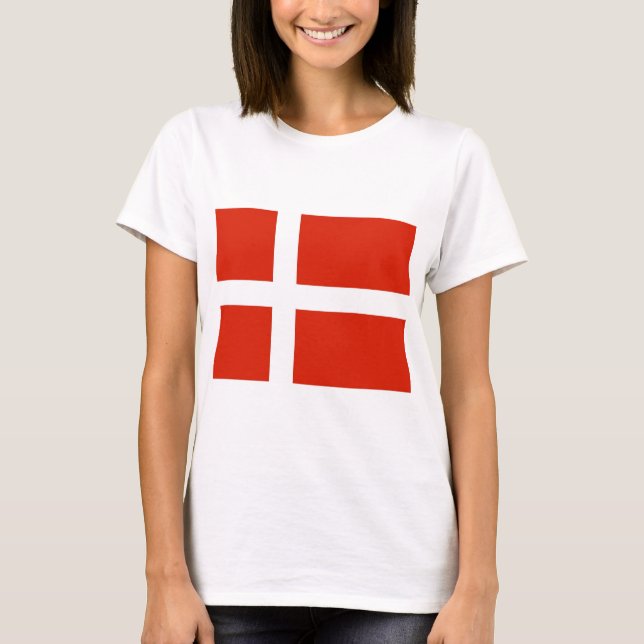 Dannebrog; The Official Flag of Denmark T-Shirt (Front)