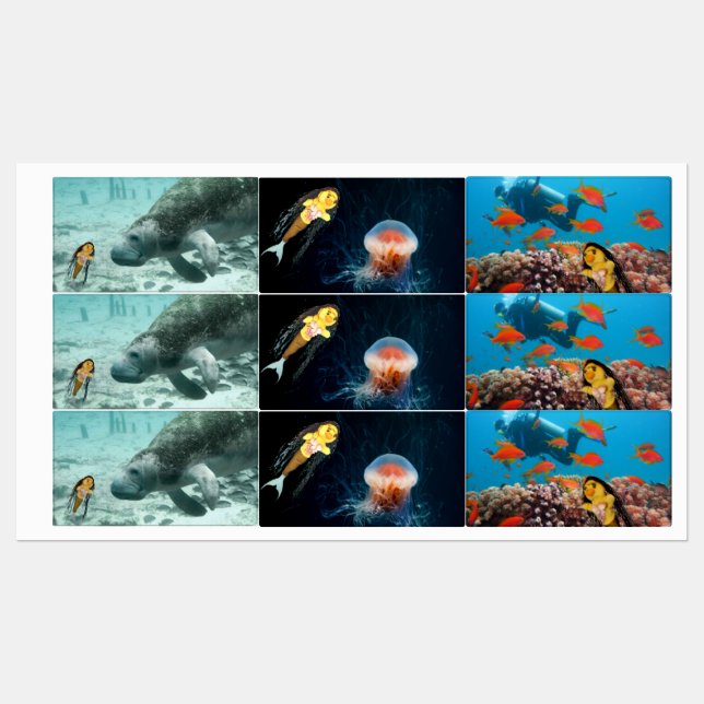 Danni the Mermaid and her friends  Labels (Sheet)