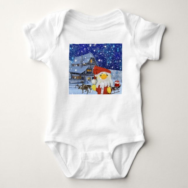 Danny Duck as Santa at the North Pole Baby Bodysui Baby Bodysuit (Front)