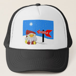 Danny Duck as Santa heads to the North Pole. Trucker Hat