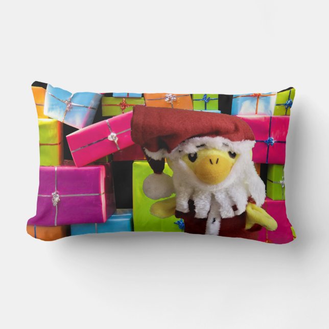 Danny Duck Santa Christmas Lumbar Pillow (Front)