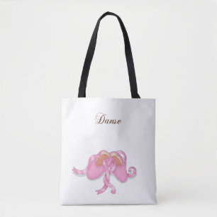 "Danse" Ballet Slippers Ballerina French Dancer Tote Bag