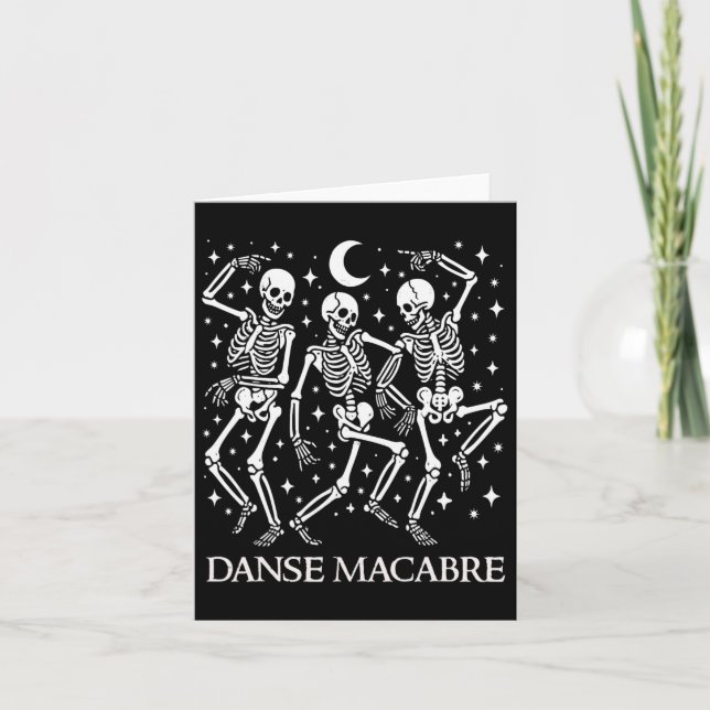 Danse Macabre French Dancing Skeletons Funny Hallo Card (Front)