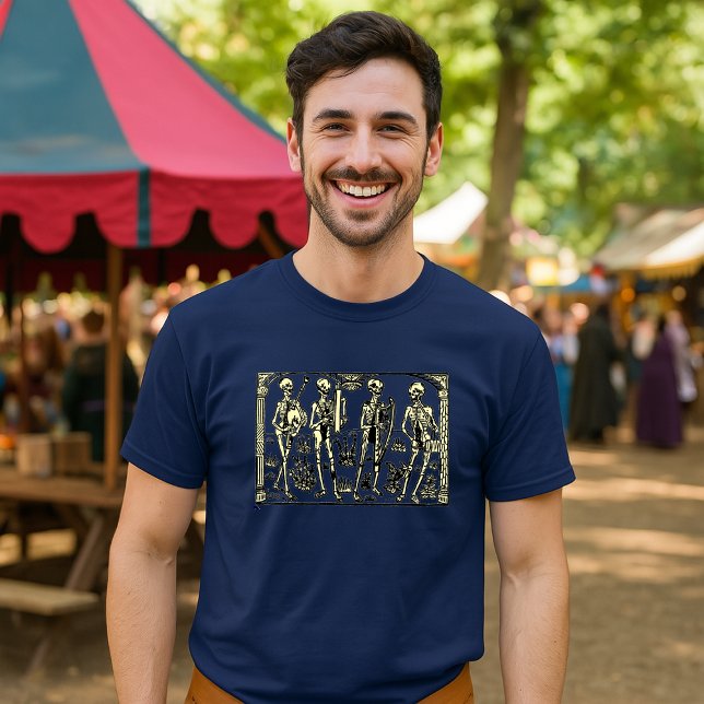 Danse Macabre Skeleton Musicians Medieval Art T-Shirt (Creator Uploaded)