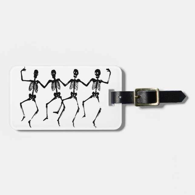 Danse Macabre - skeletons Luggage Tag (Front Horizontal)