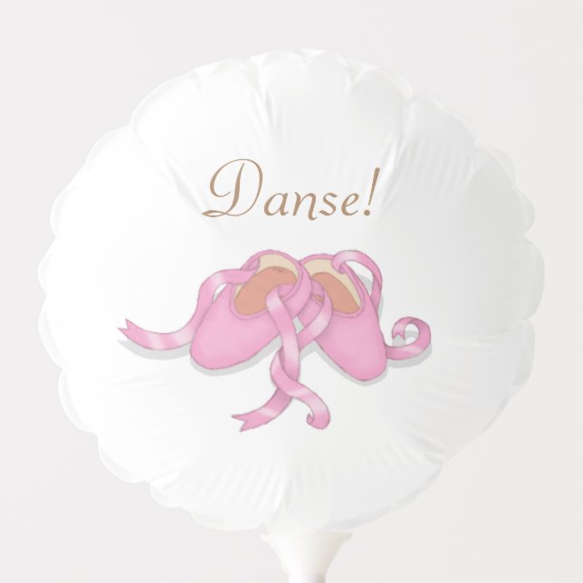 "Danse" Pink Ballet Slippers Dancer Performer Ball Balloon (Front)